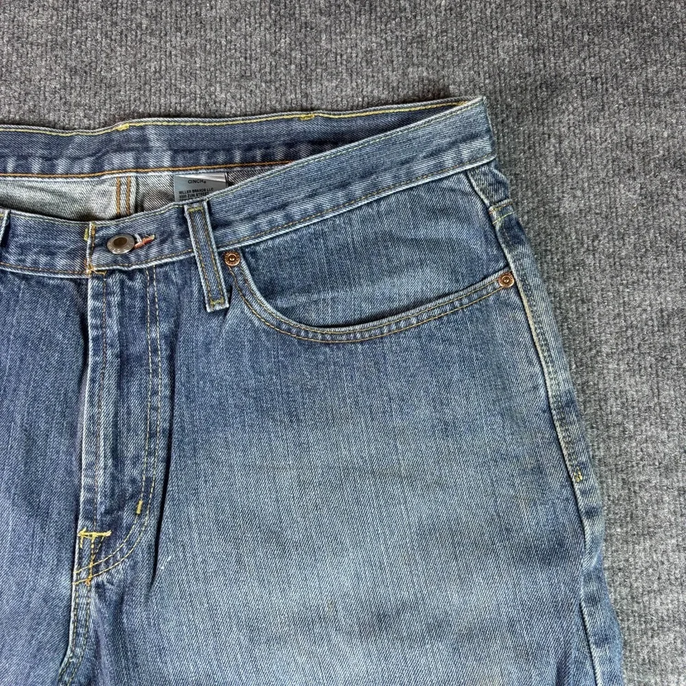 Cinch White Label 013 Jeans Men's 38x36 Blue Denim Straight Relaxed-Fit Faded
